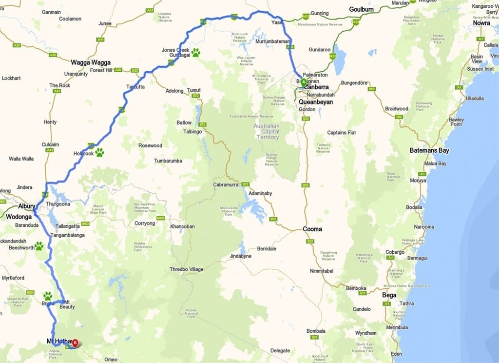 Canberra to Dinner Plain