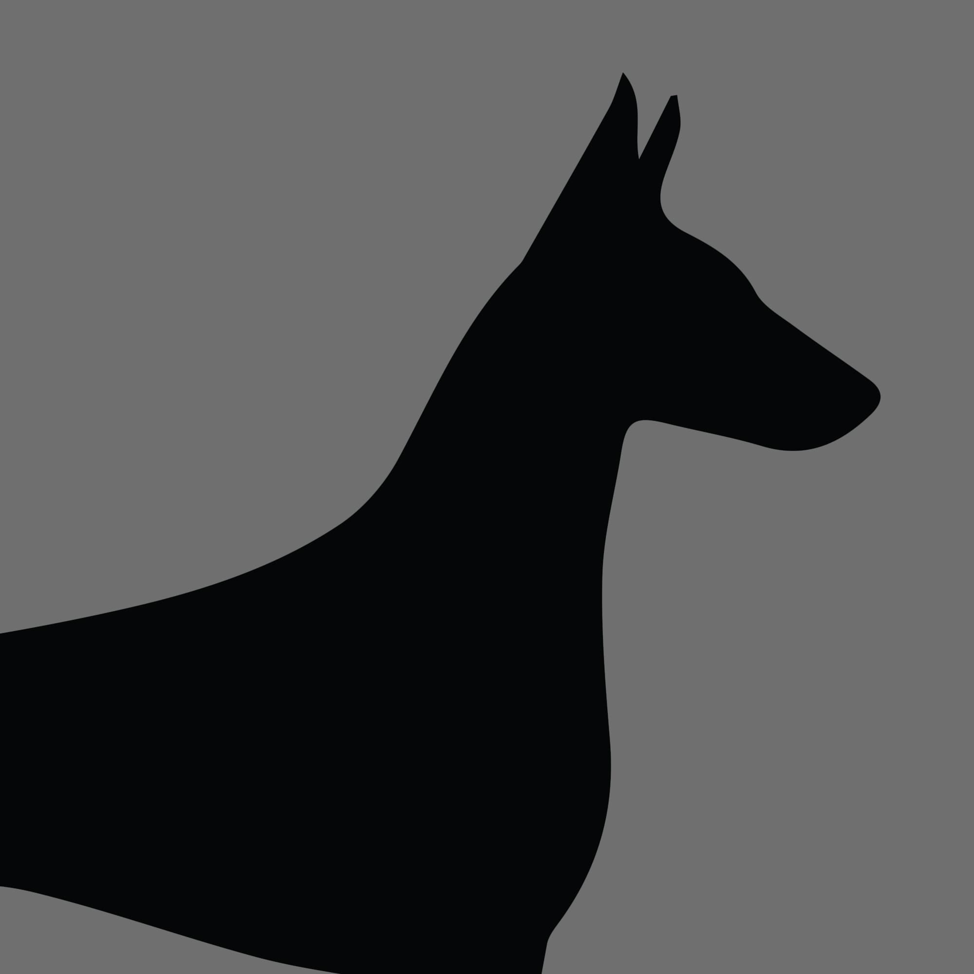 Dog Silhouette Square Dobermann 1