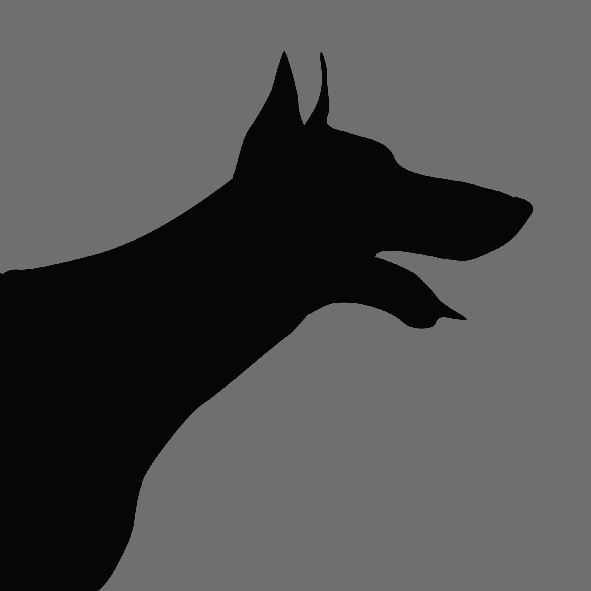 Dog Silhouette Square Dobermann Pinscher
