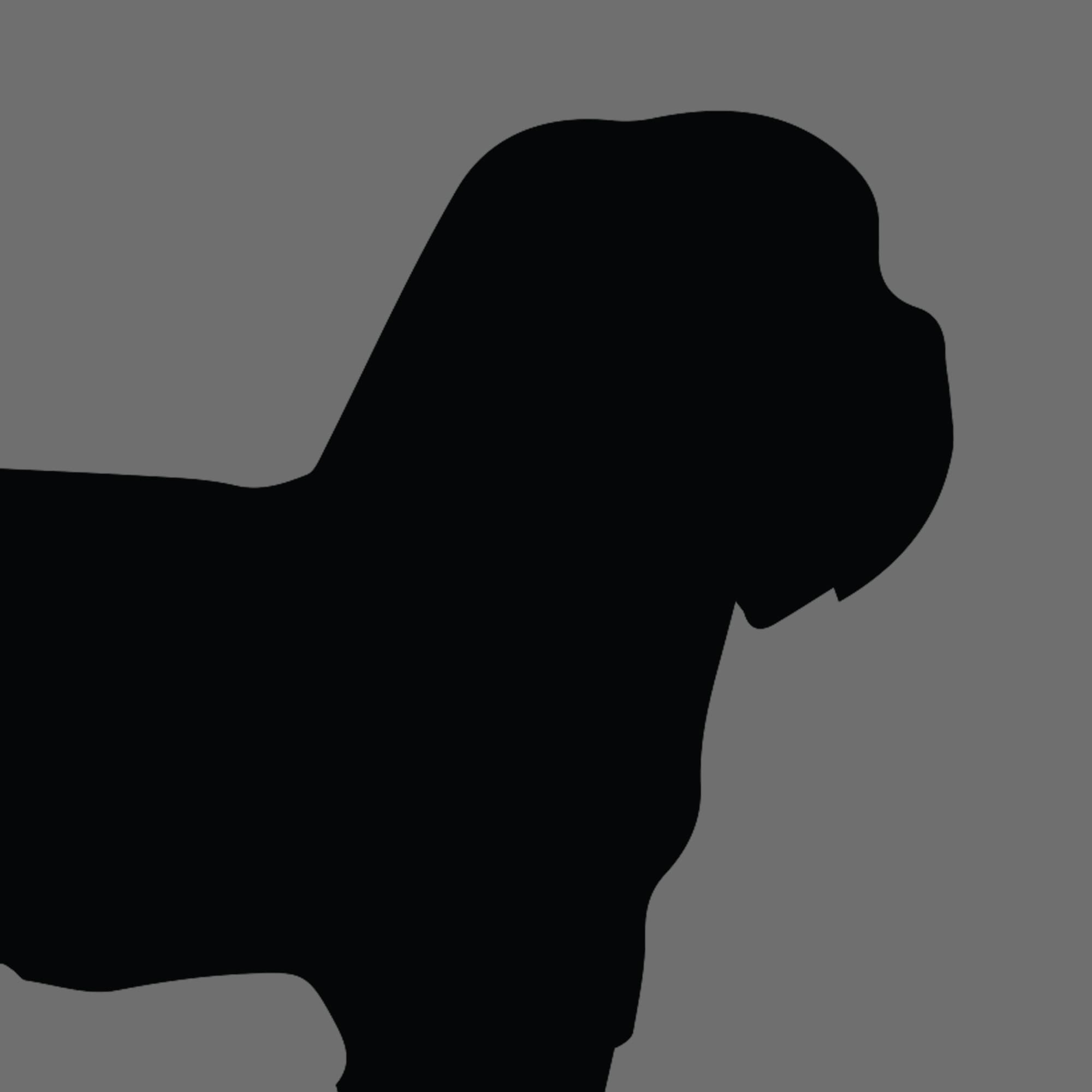 Dog Silhouette Square Lhasa Apso