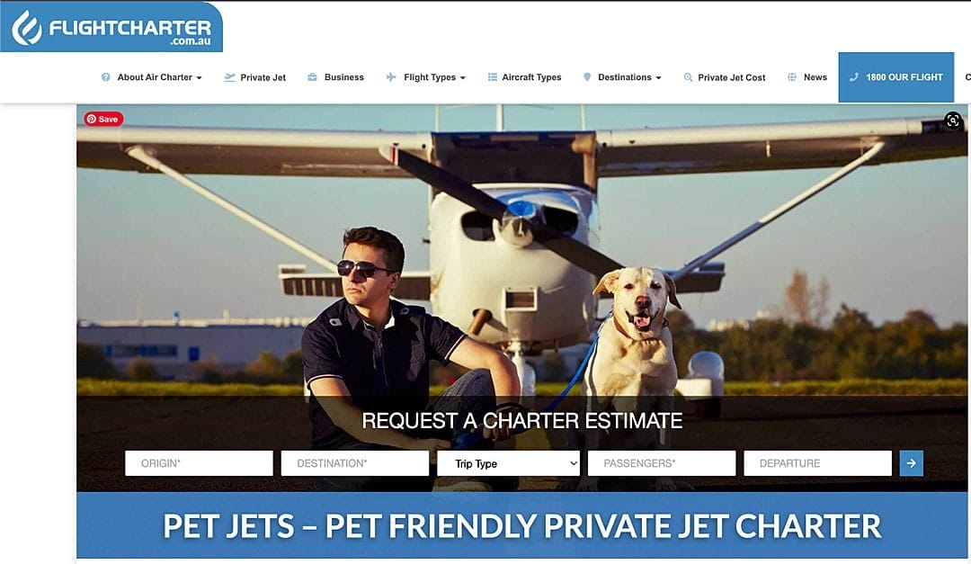 Pet Jets is a pet friendly private jet option if you want to travel to Tasmania with your dogs