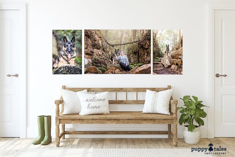 Farmhouse entryway. Wooden bench near white wall. Interior mockup. 3d render.